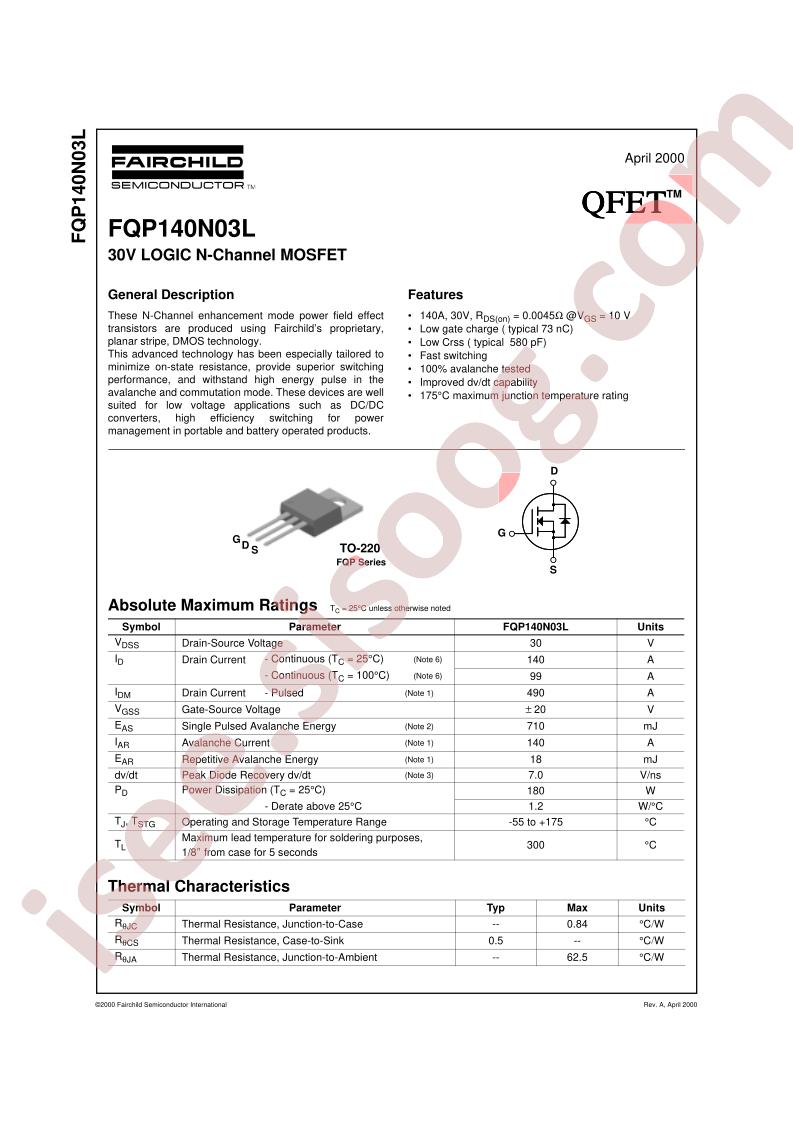 FQP140N03L