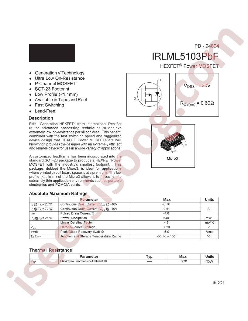 IRLML5103PBF