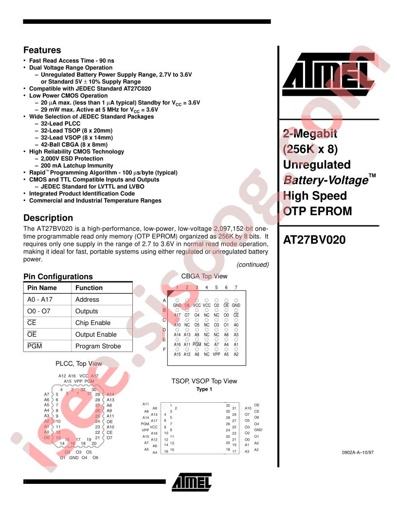 AT27BV020-12CI
