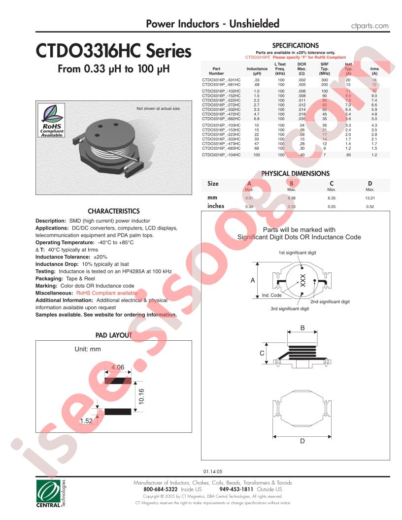 CTDO3316P-152HC