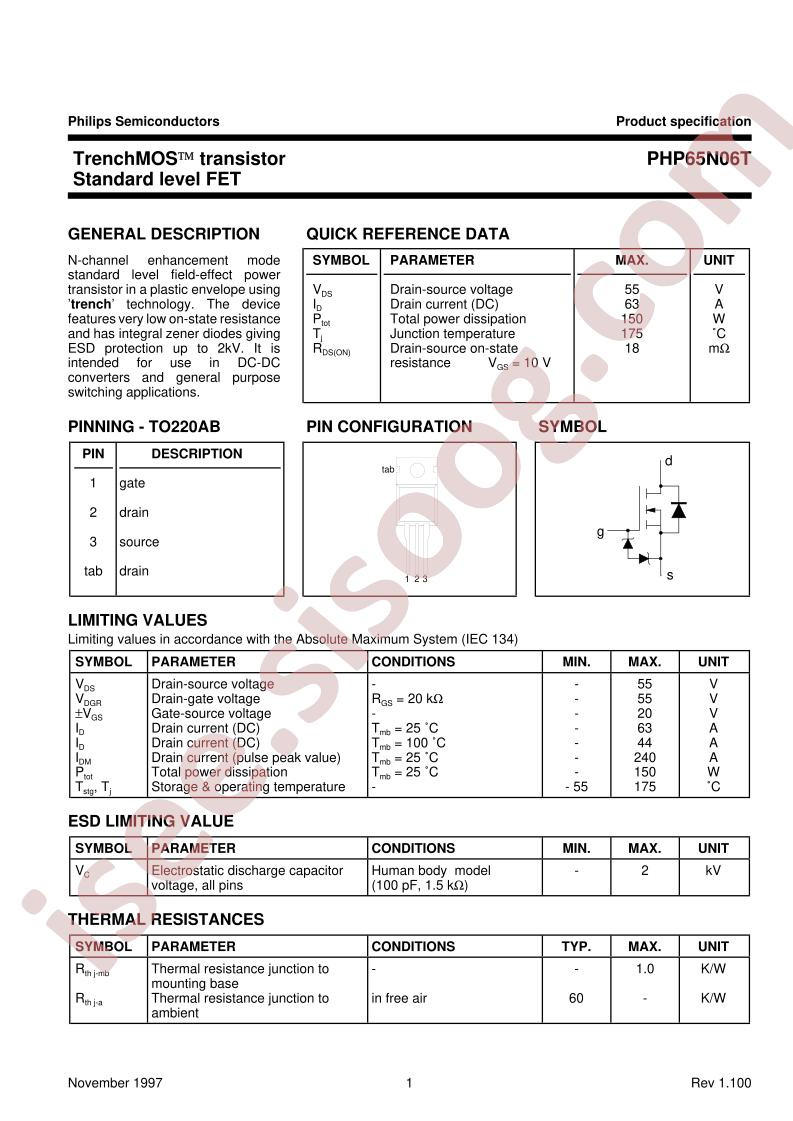 PHP65N06T