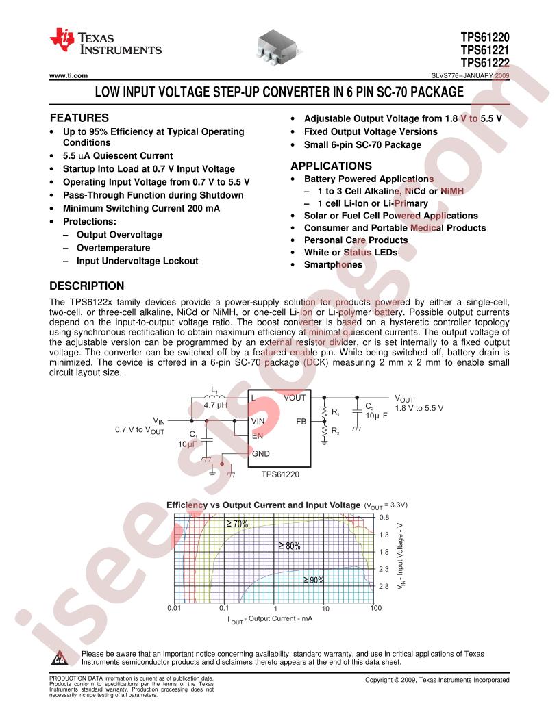 TPS61220DCK