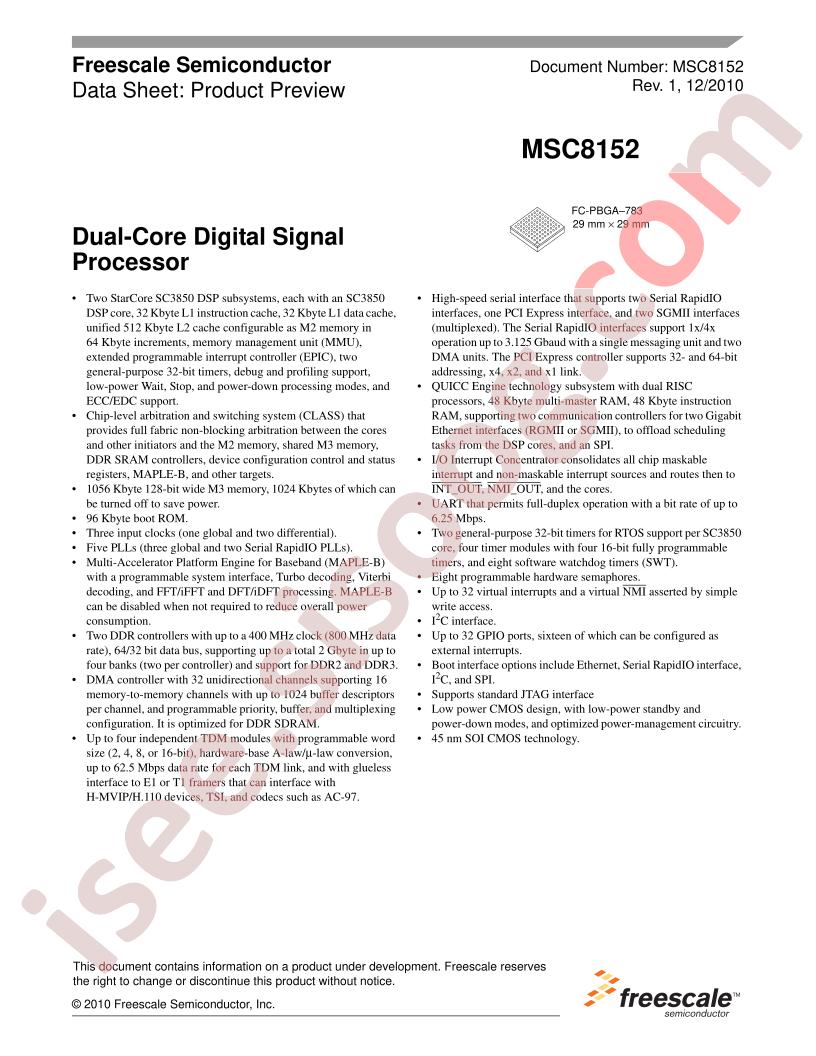 MSC8152TVT1000B