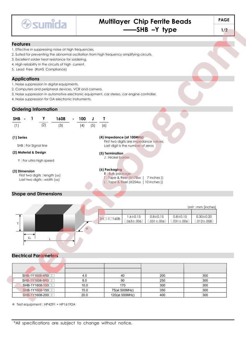 SHB-1Y1608-4R0