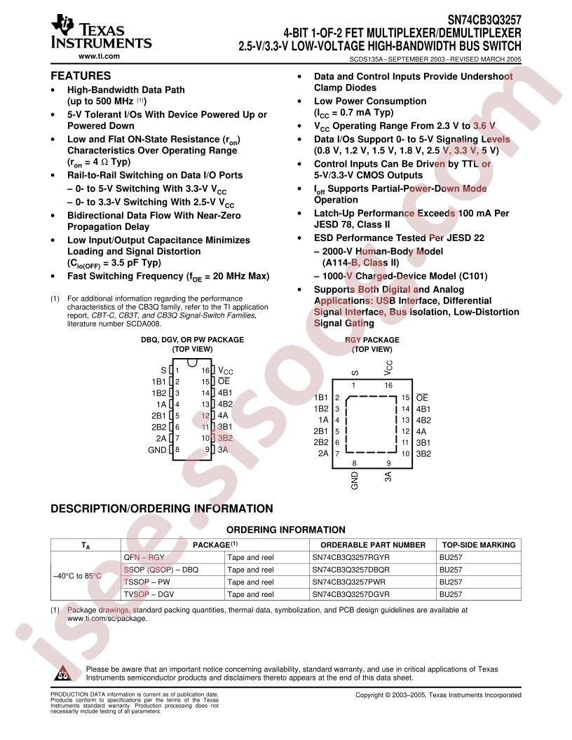 SN74CB3Q3257