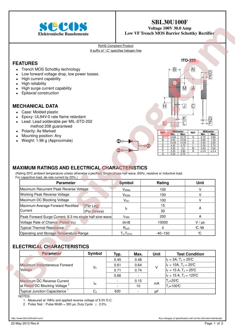 SBL30U100F