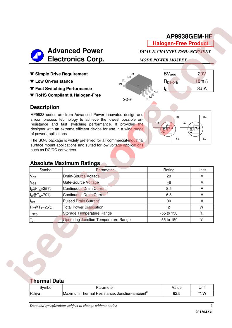 AP9938GEM-HF