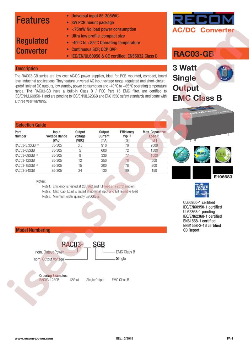 RAC03-05SGB