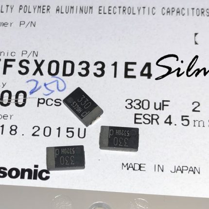 خازن پلیمر جامد 330 میکرو فاراد 2 ولت Panasonic سری SX از نوع SP-CAP