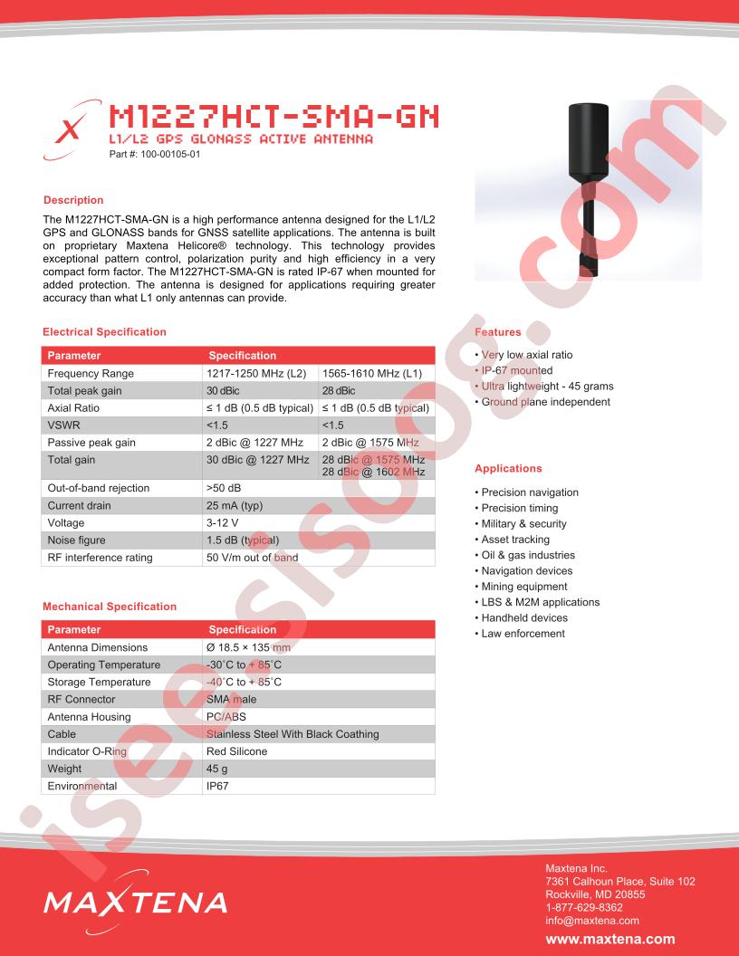 M1227HCT-SMA-GN