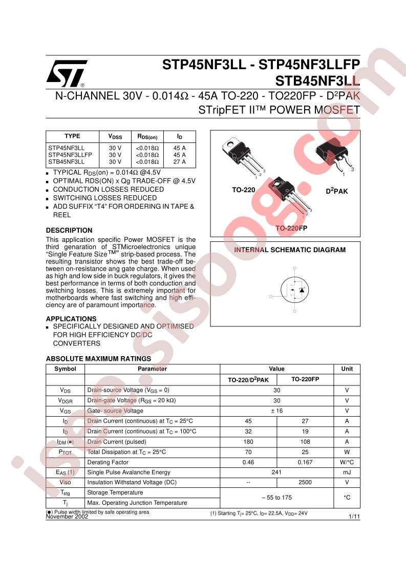 STP45NF3LLFP