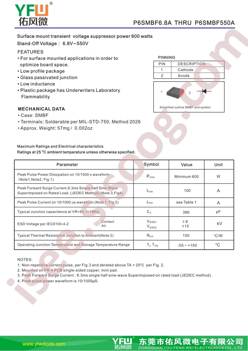 P6SMBFJ6.8A-SMBF