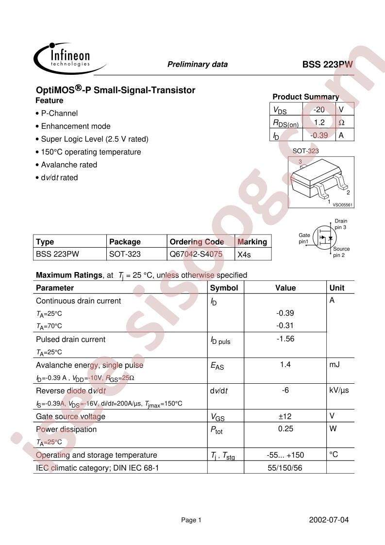 BSS223PW