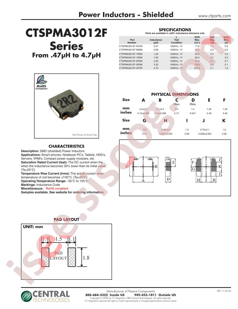 CTSPMA3012F-1R0M