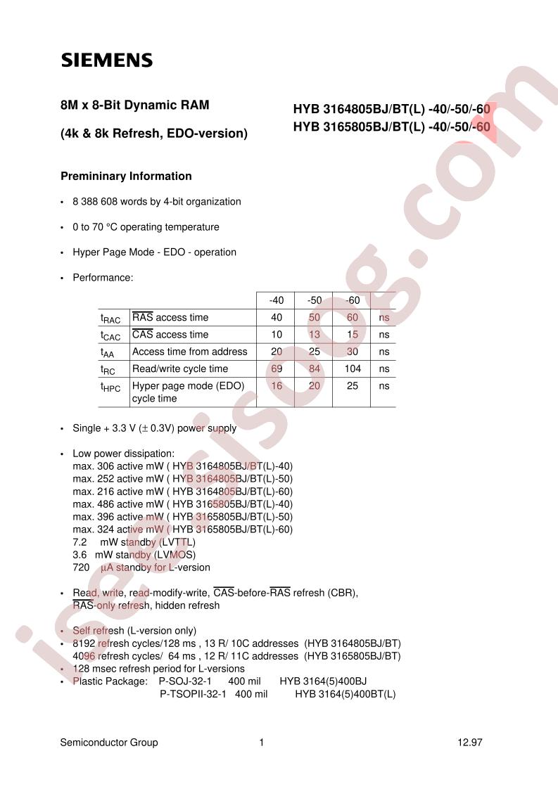 HYB3164805BJ-40