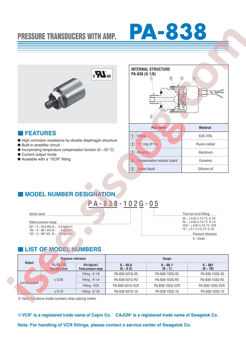 PA-838-103G-VCR