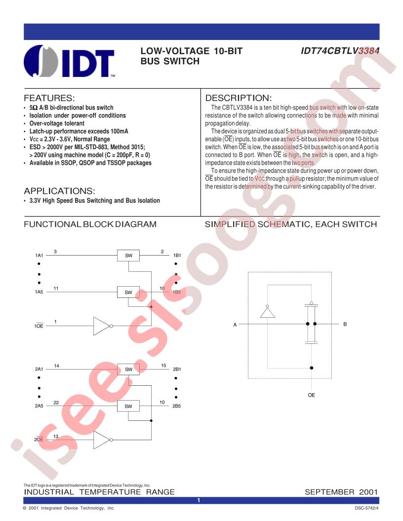 IDT74CBTLV3384PY