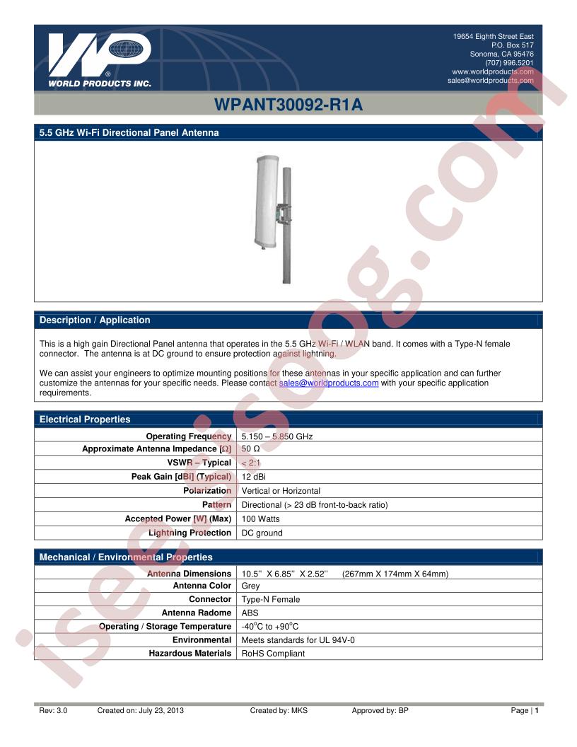 WPANT30092-R1A