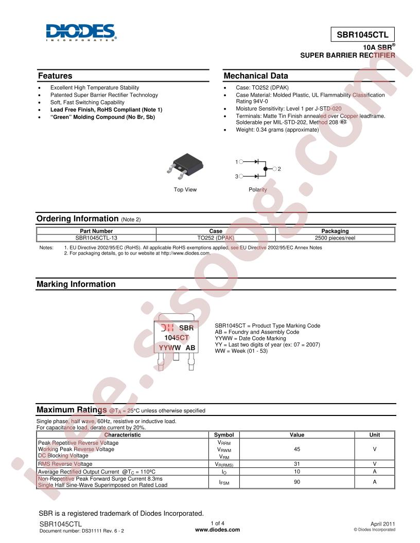SBR1045CTL