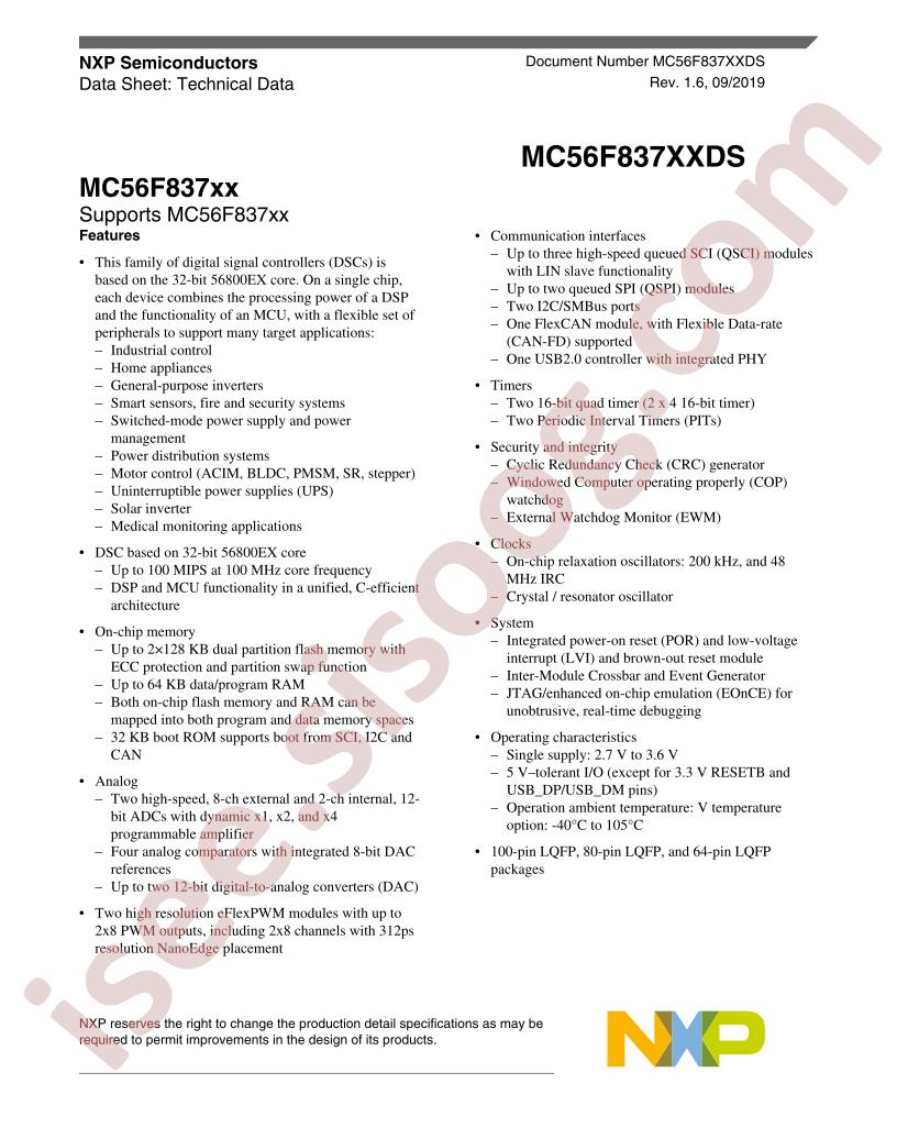 MC56F837XXDS