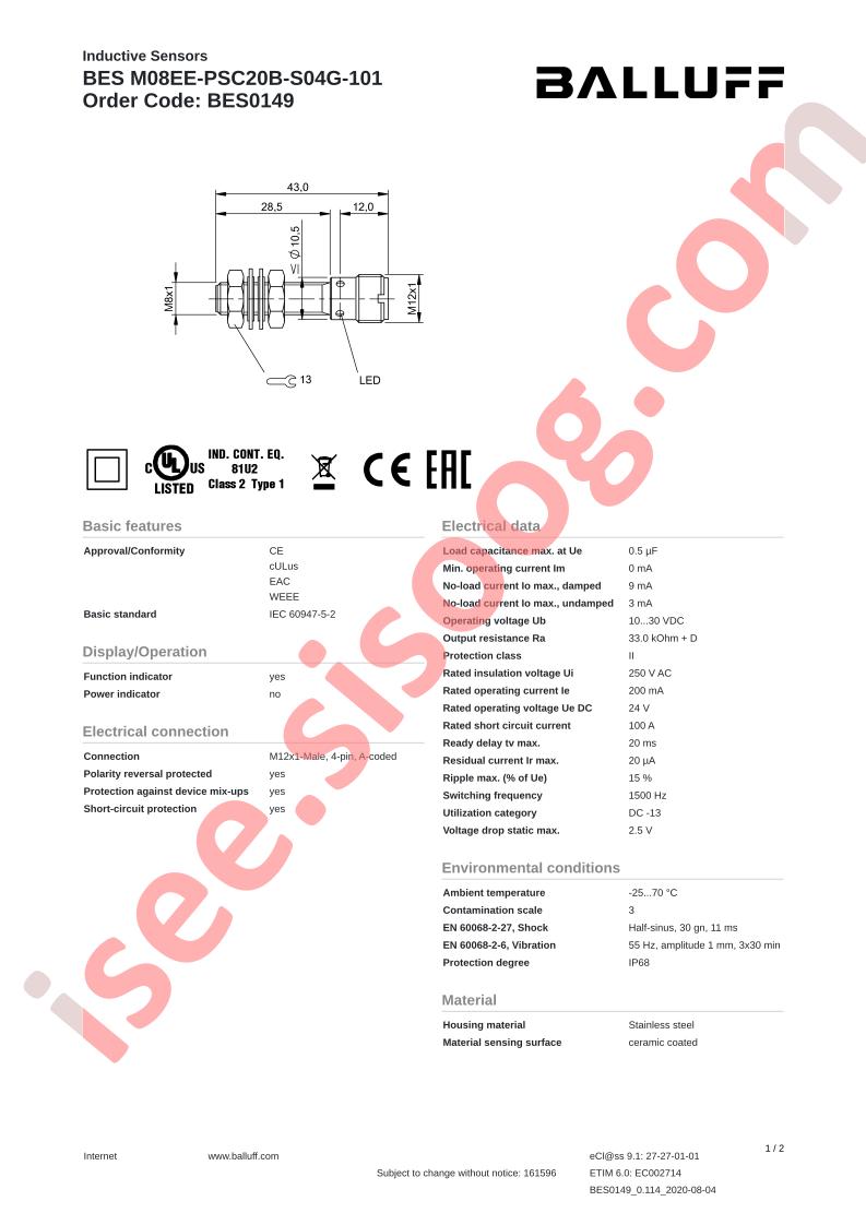 BESM08EE-PSC20B-S04G-101