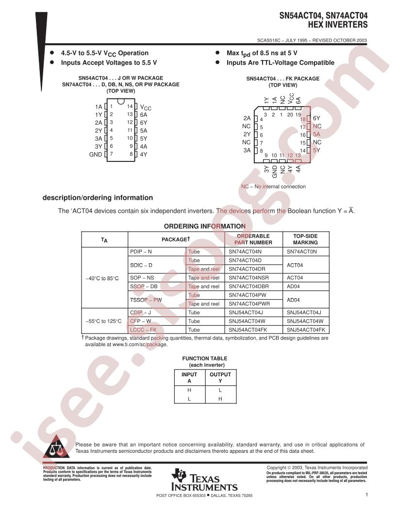 SN54ACT04