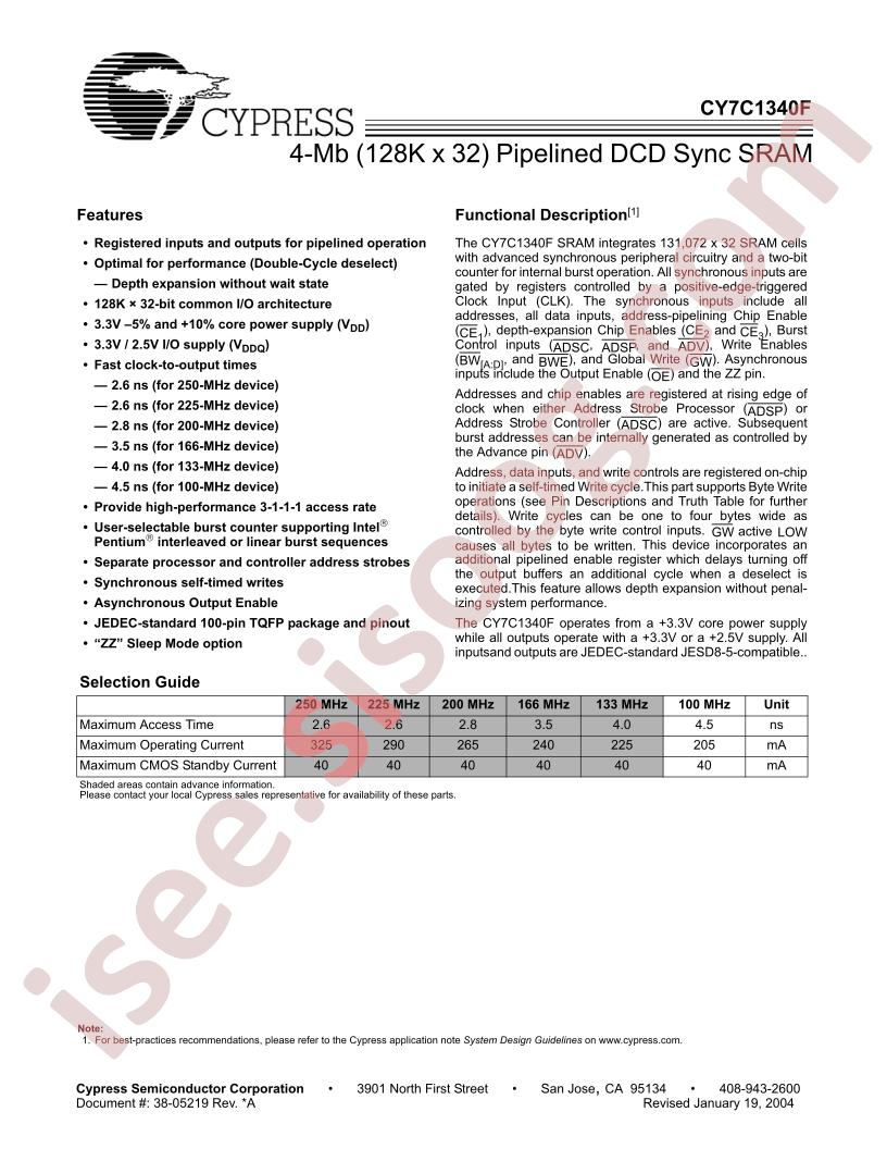 CY7C1340F