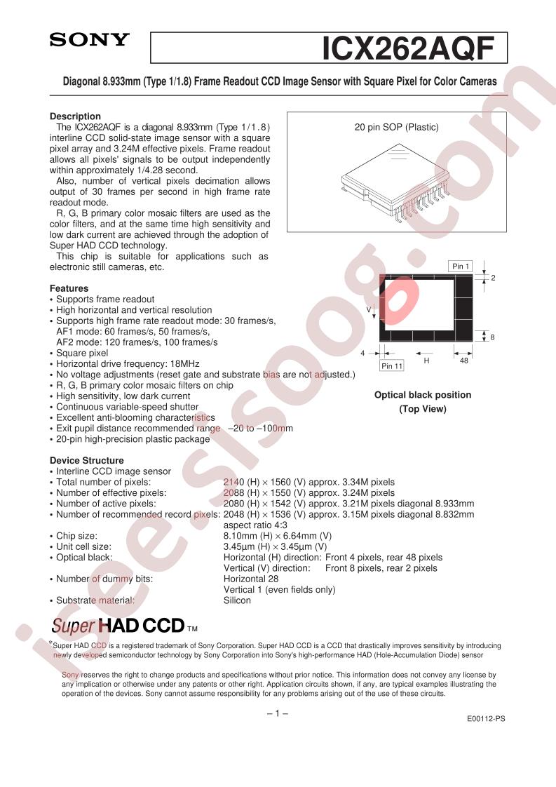 ICX262AQF