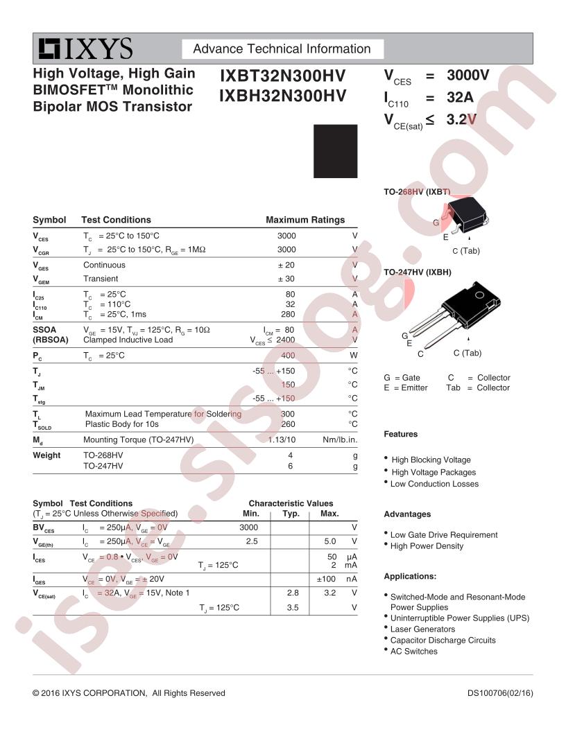 IXBT32N300HV