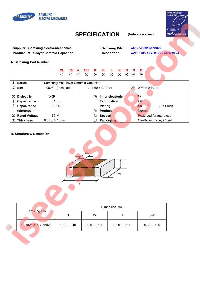 CL10A105KB8NNNC