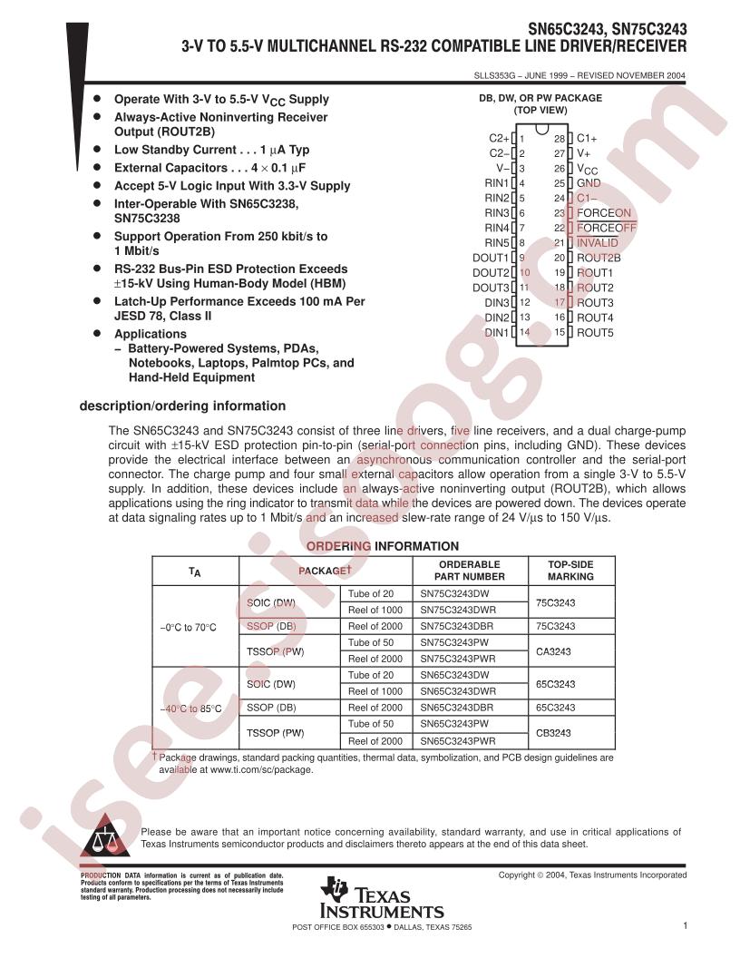 SN65C3243DBR