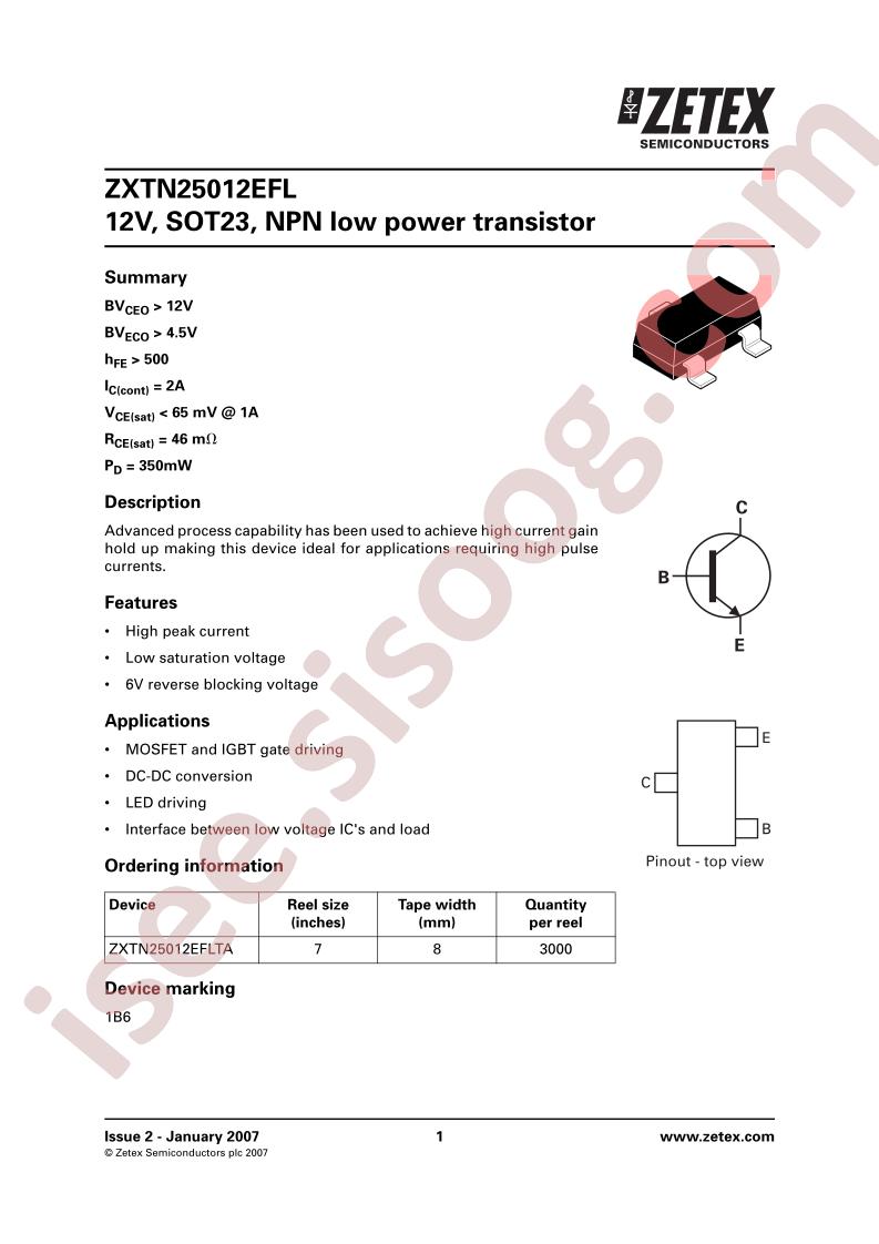 ZXTN25012EFL