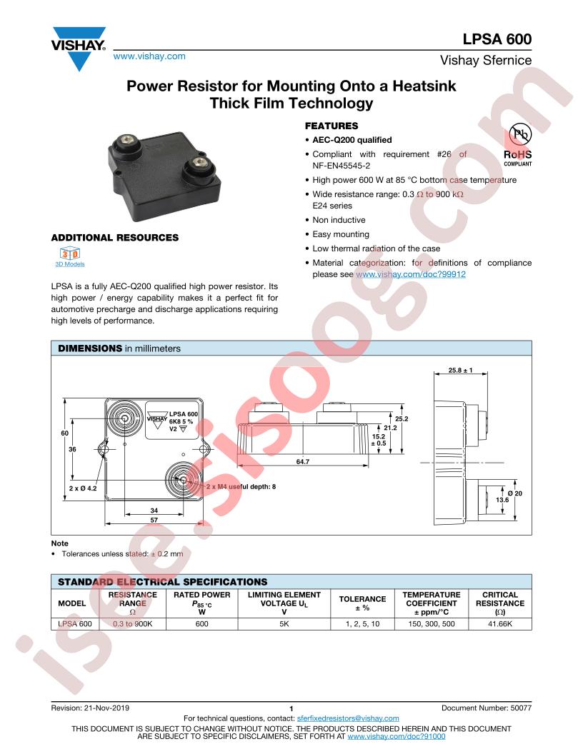 LPSA600D1001FB