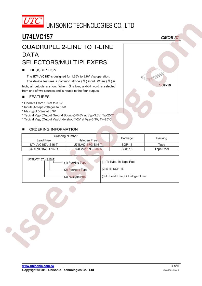 U74LVC157G-S16-T