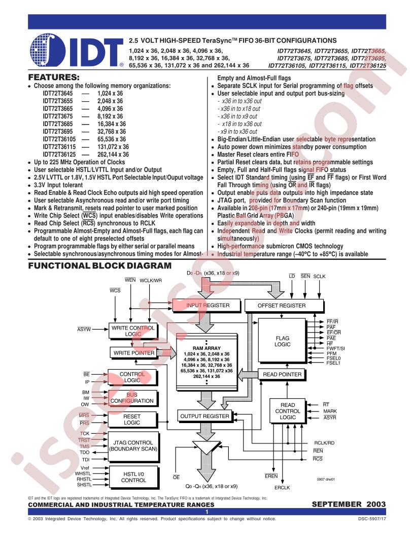 IDT72T36105L6BBI