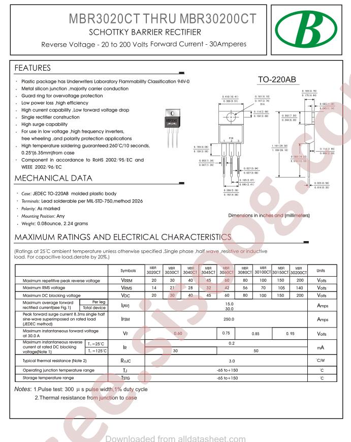 MBR30100CT-30A-TO-220AB