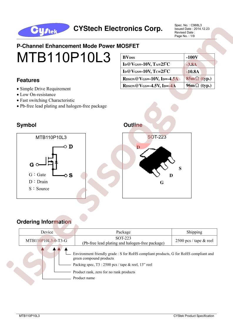 MTB110P10L3