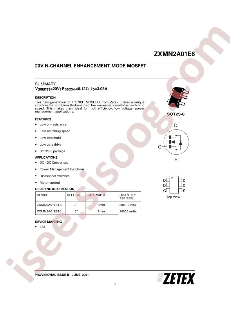 ZXMN2A01E6TC