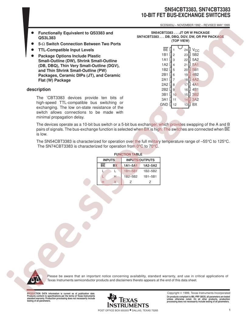 SN74CBT3383DB