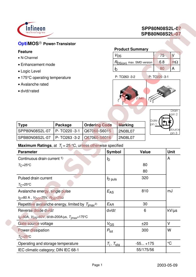 SPP80N08S2L-07