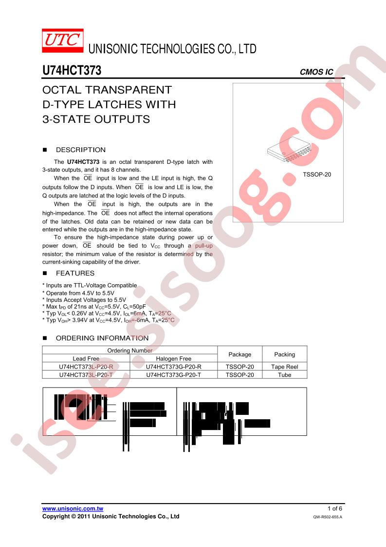 U74HCT373G-P20-R