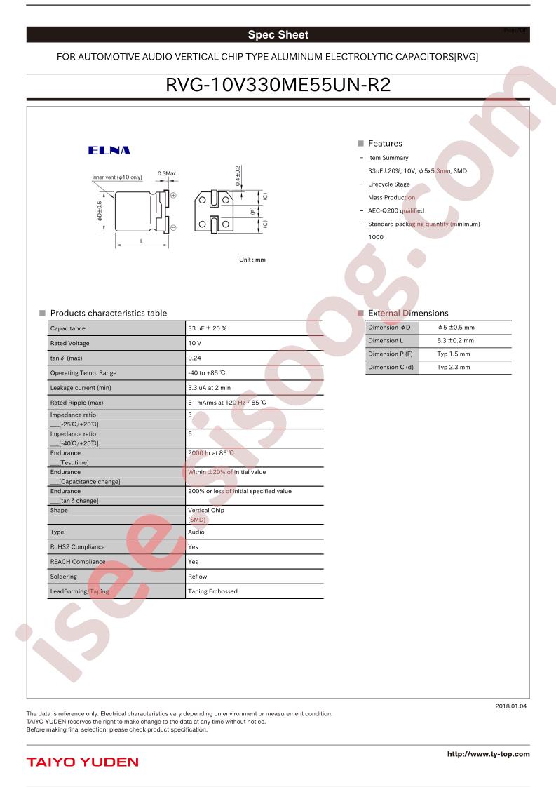 RVG-10V330ME55UN-R2