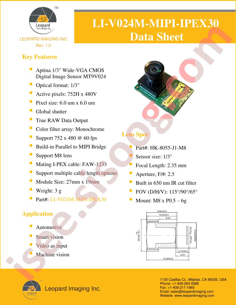 LI-V024M-MIPI-IPEX30