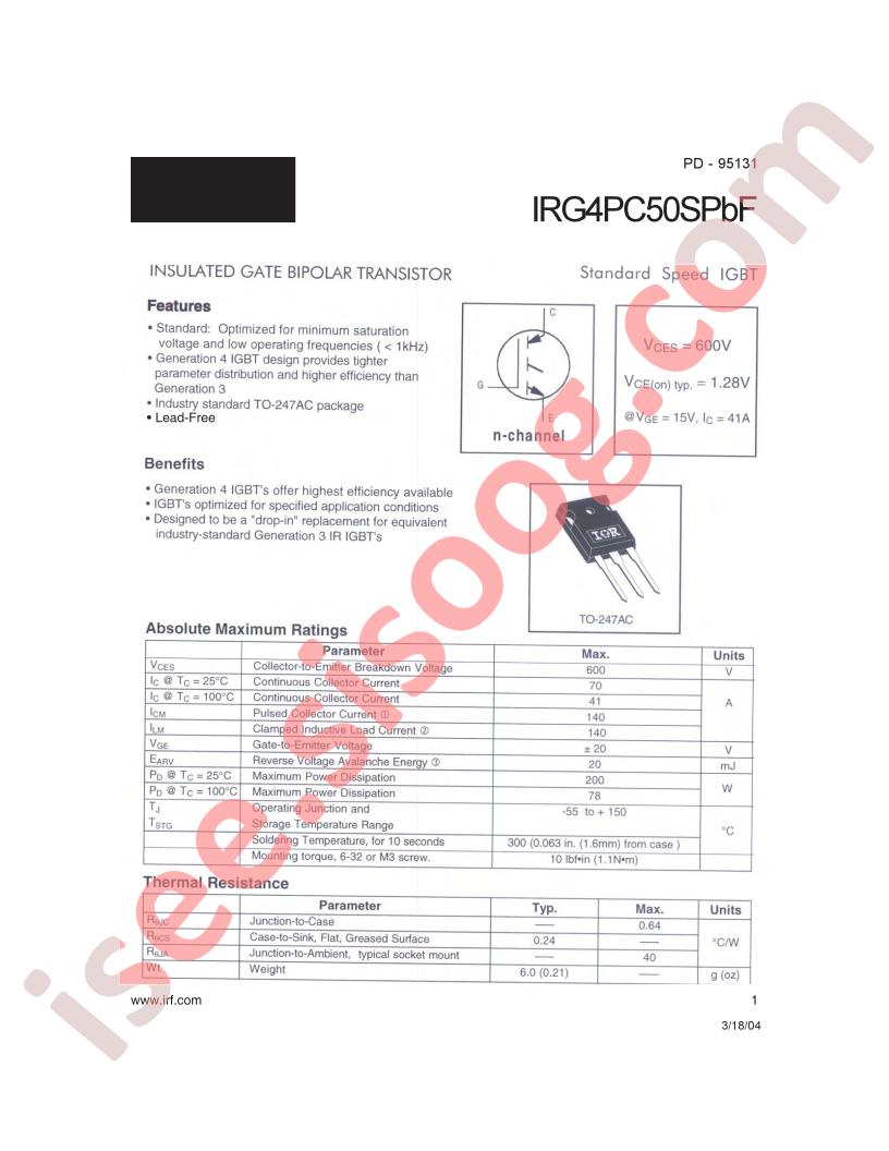 IRG4PC50SPBF
