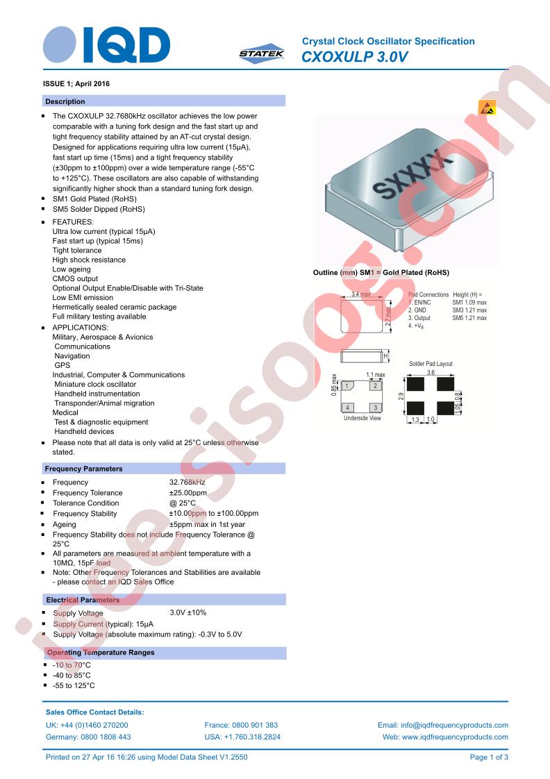 CXOXULP-3.0V