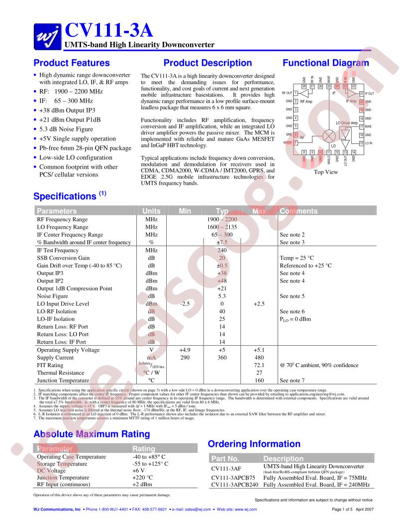 CV111-3APCB75