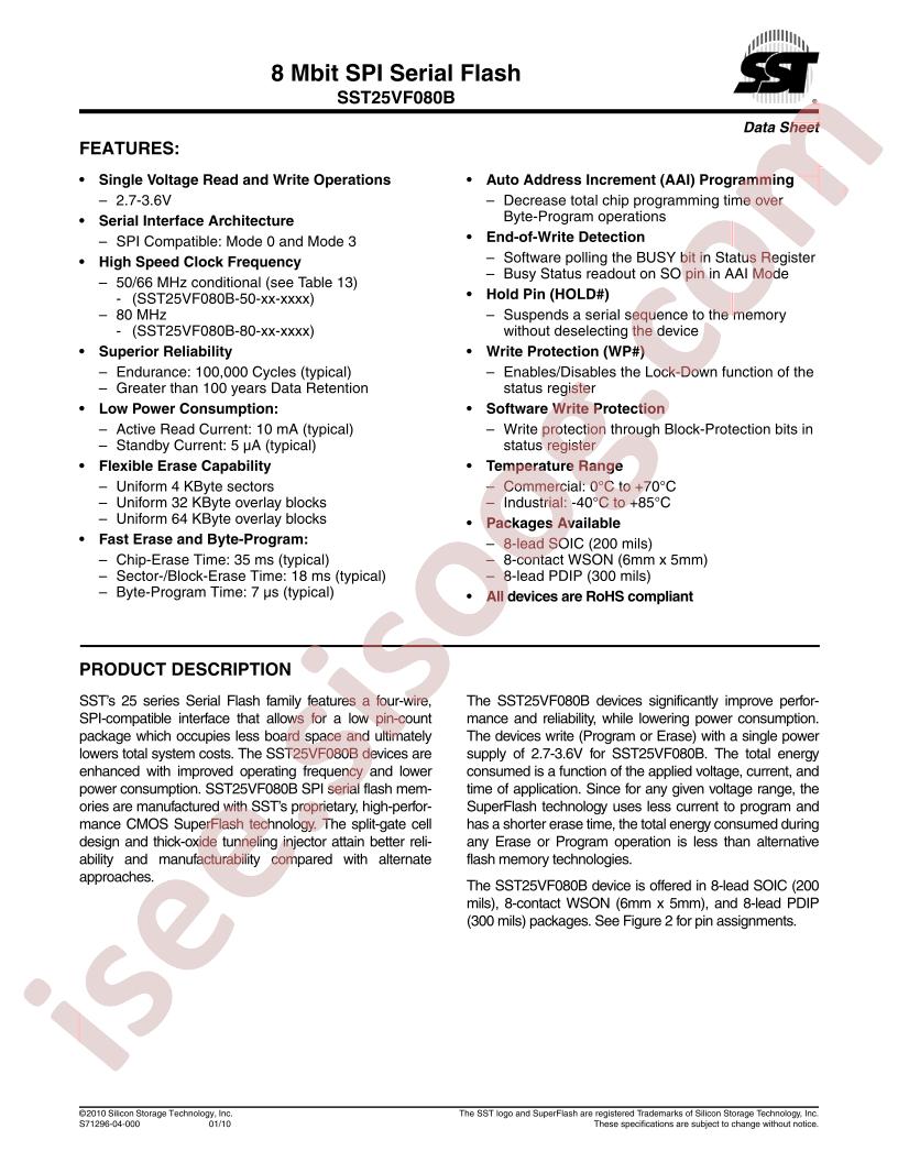SST25VF080B-50-4C-QAF