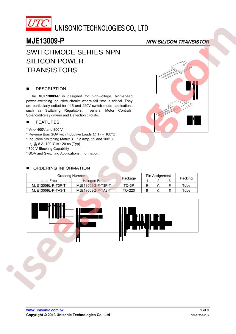 MJE13009G-P-T3P-T