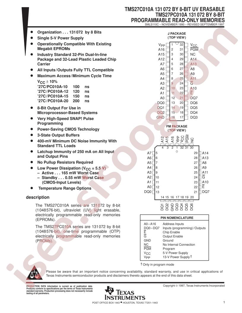 TMS27C010A-10JL