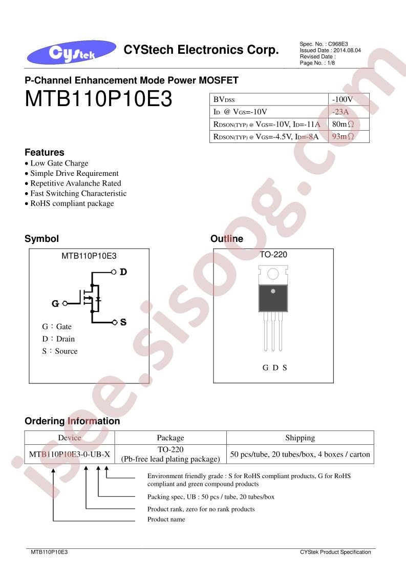 MTB110P10E3-0-UB-X